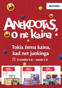 MAXIMA - Anekdotas, o ne kaina (2024 12 03 - 2025 01 02) - Leidinio nuotrauka